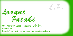 lorant pataki business card