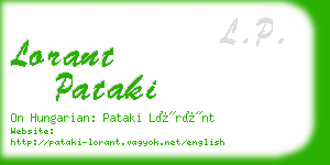 lorant pataki business card